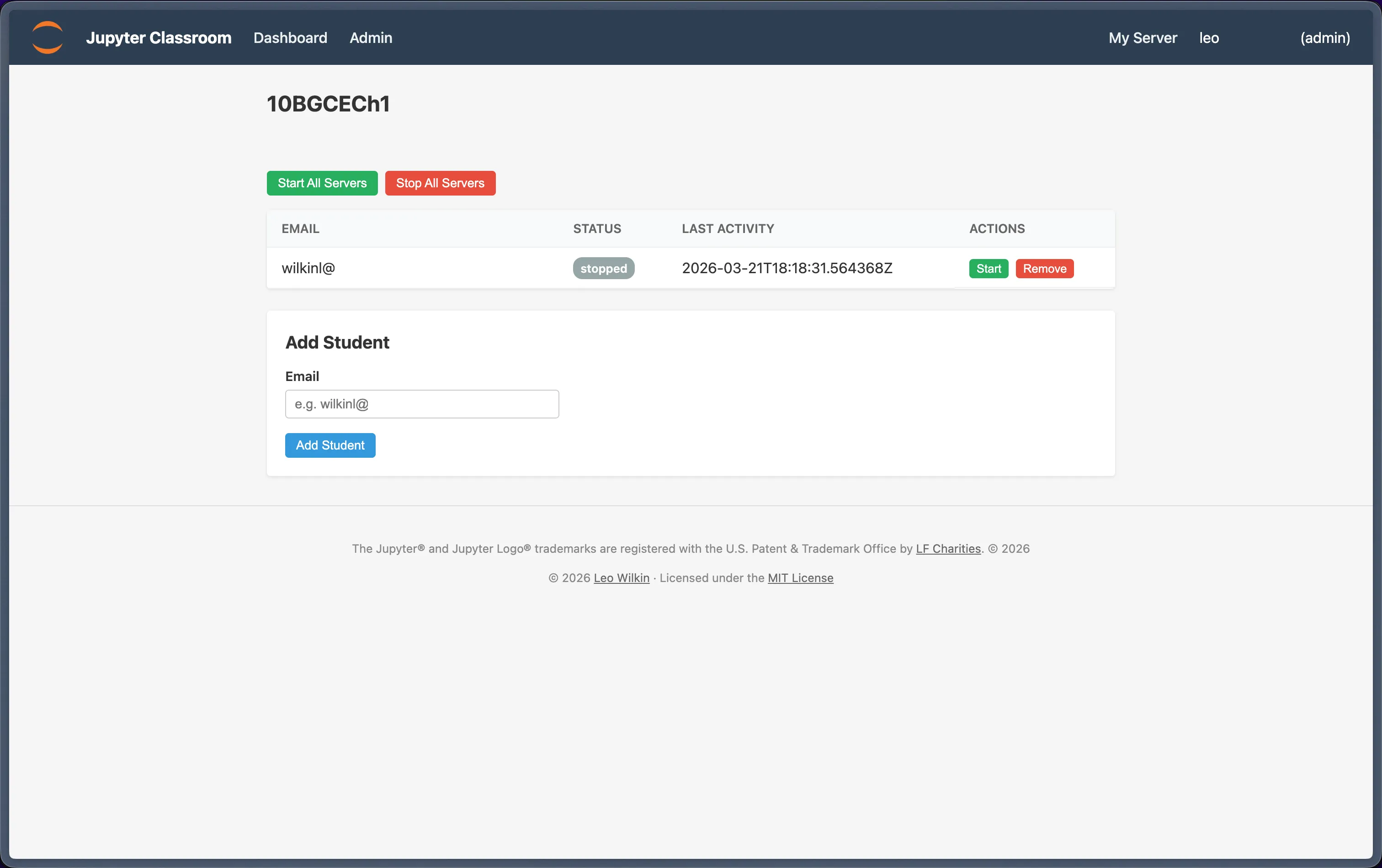 Classroom Manager Dashboard